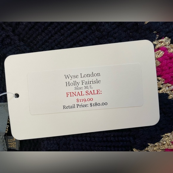 WYSE London Holly Fairisle Knit Merino Wool Sweater, Women’s Size M/L - Picture 8 of 10